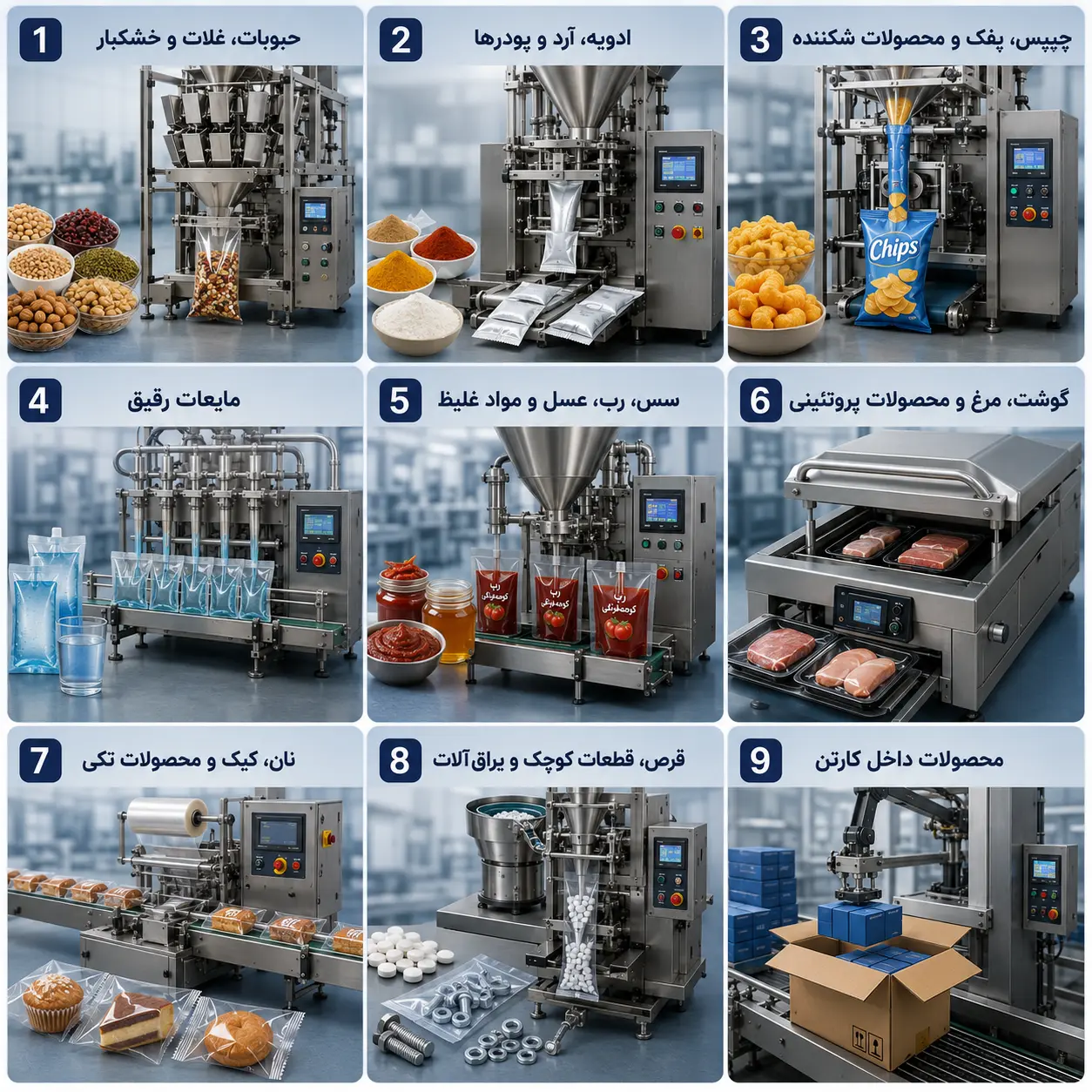 انتخاب تجهیزات بر اساس نوع محصول