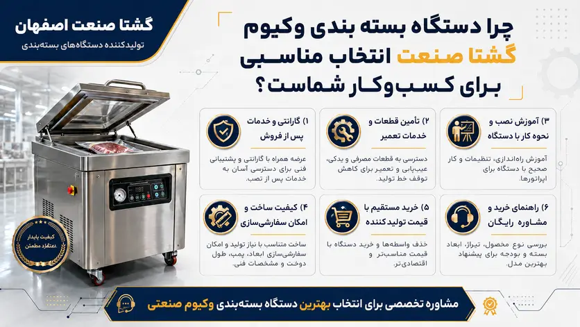 چرا دستگاه بسته بندی وکیوم گشتا صنعت انتخاب مناسبی برای کسب وکار شماست؟