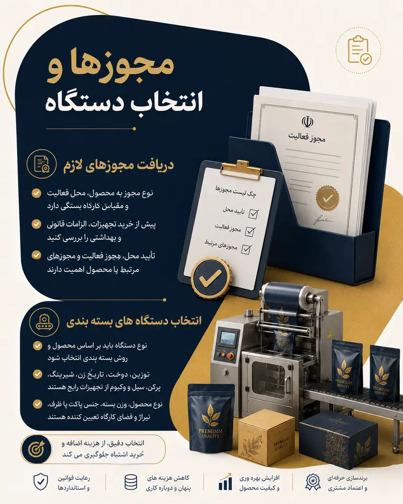 دریافت مجوز و انتخاب دستگاه
